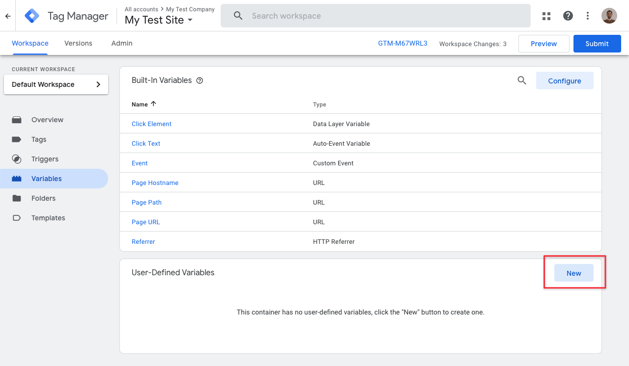 Add Data Layer variable in GTM - step 1