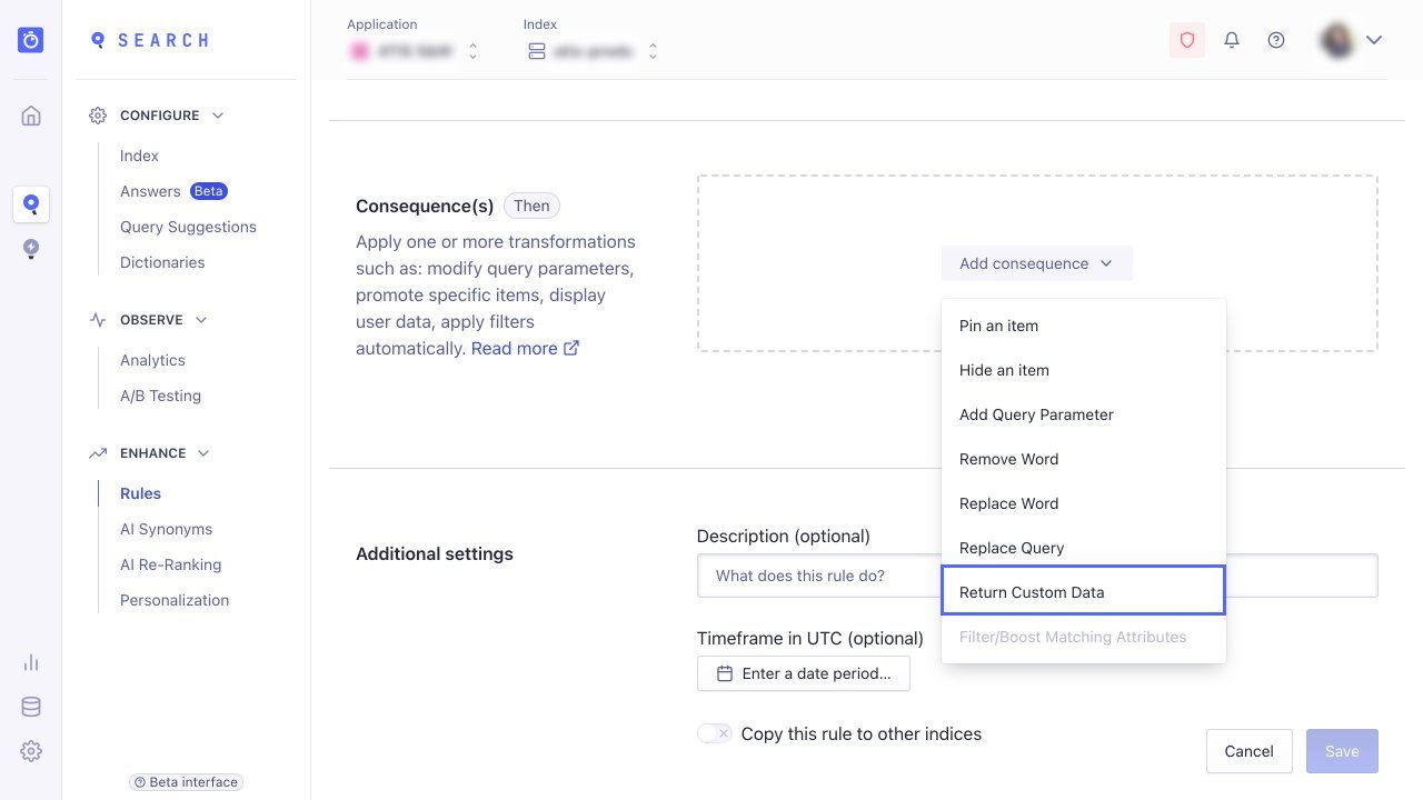 Add a Rule returning custom JSON data in the Manual Editor