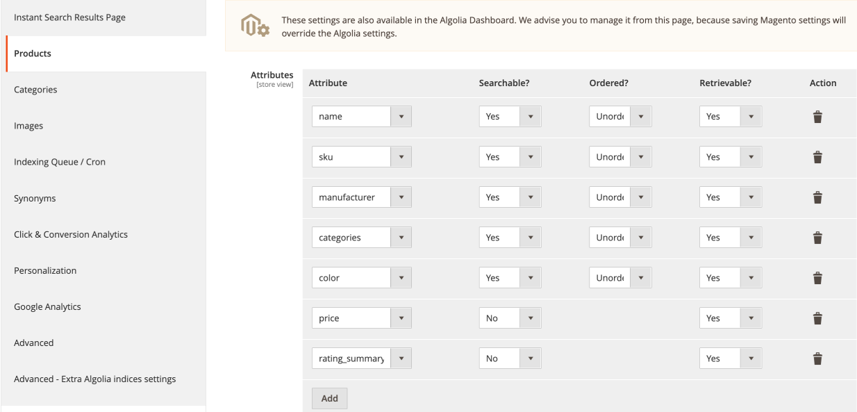 Configure product search with Algolia in Magento 2