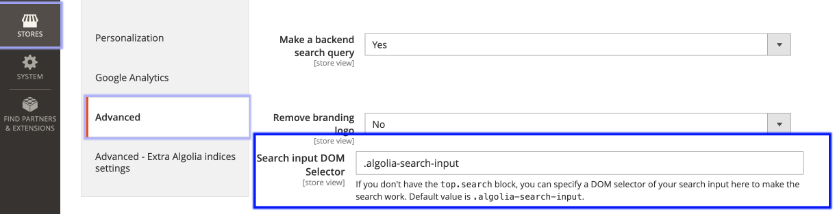 Change the search input DOM selector if your custom theme doesn't include the topsearch block