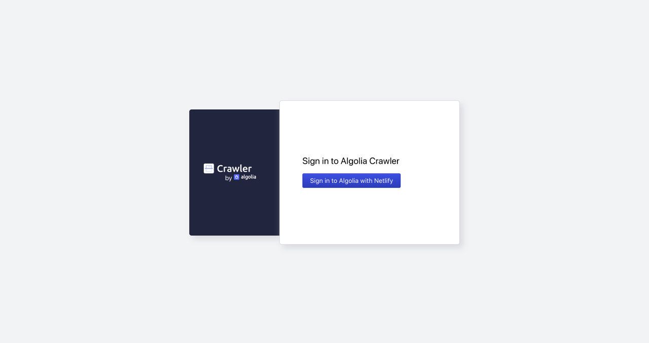 Sign in to Algolia with Netlify